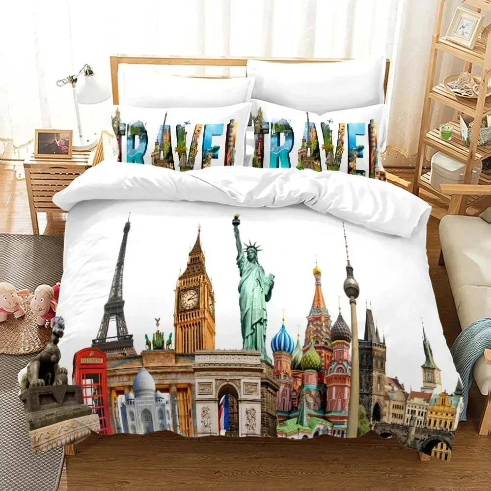 Statue of Liberty Bedding Set,Duvet Cover Comforter Bed Set Quilt Cover Pillowcase,King Queen Twin Size Boys Girls Adults