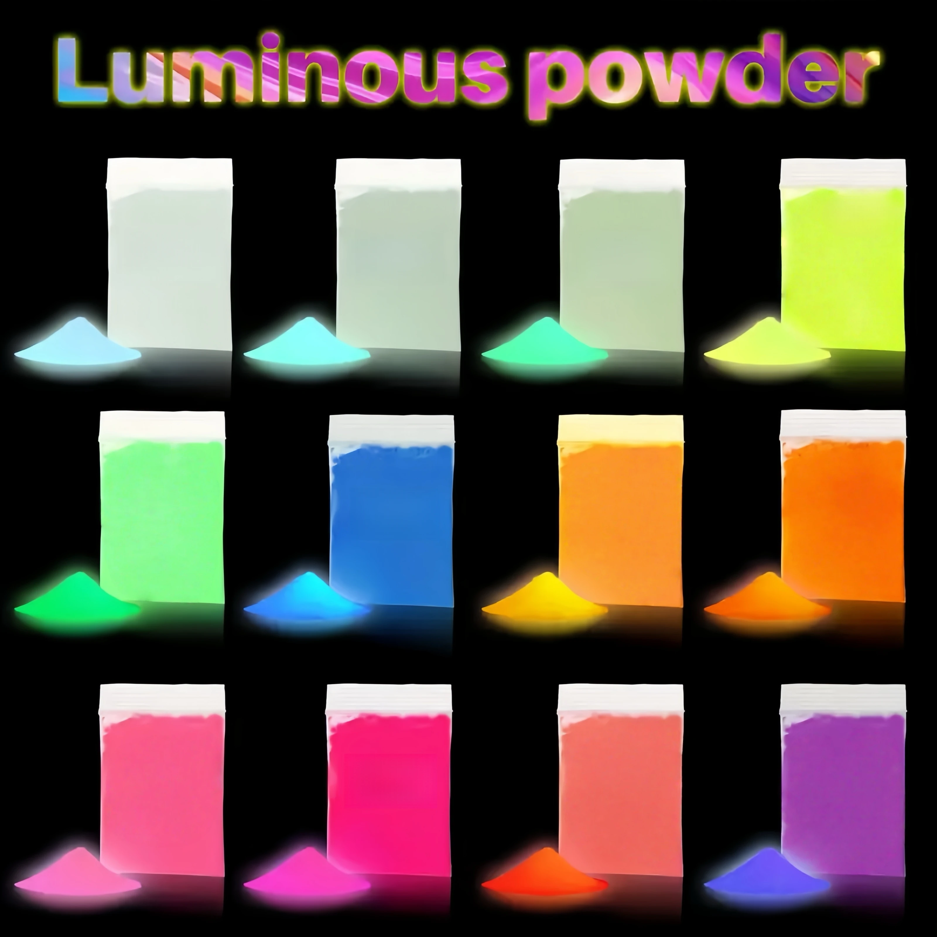 12 Colors/6 Colors of Glow-In-The-Dark Powder, 5 Grams Per Color, DIY Epoxy Resin Kit - Glitter Effect, Suitable for Handmade Jewelry and Crafting |   No Power Supply Required |   Glowing Formula |   Epoxy Resin Dye. Glow-In-The-Dark Resin Dye, Safe and Long-Lasting for Art, DIY Nail Art, Epoxy Resin Coloring, DIY Crafts, and Themed Parties.