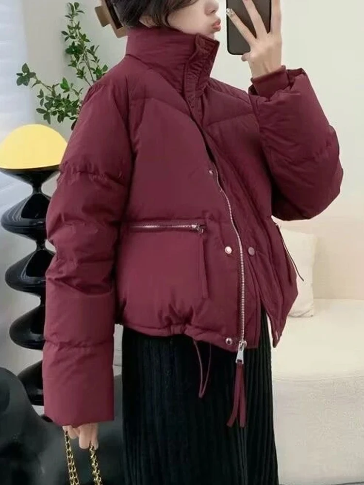 

Универсальная утепленная куртка для похудения, новинка зимы 2026, модный дизайн, хлопковая, женская, с воротником-стойкой, антивозрастная, трендовая верхняя одежда