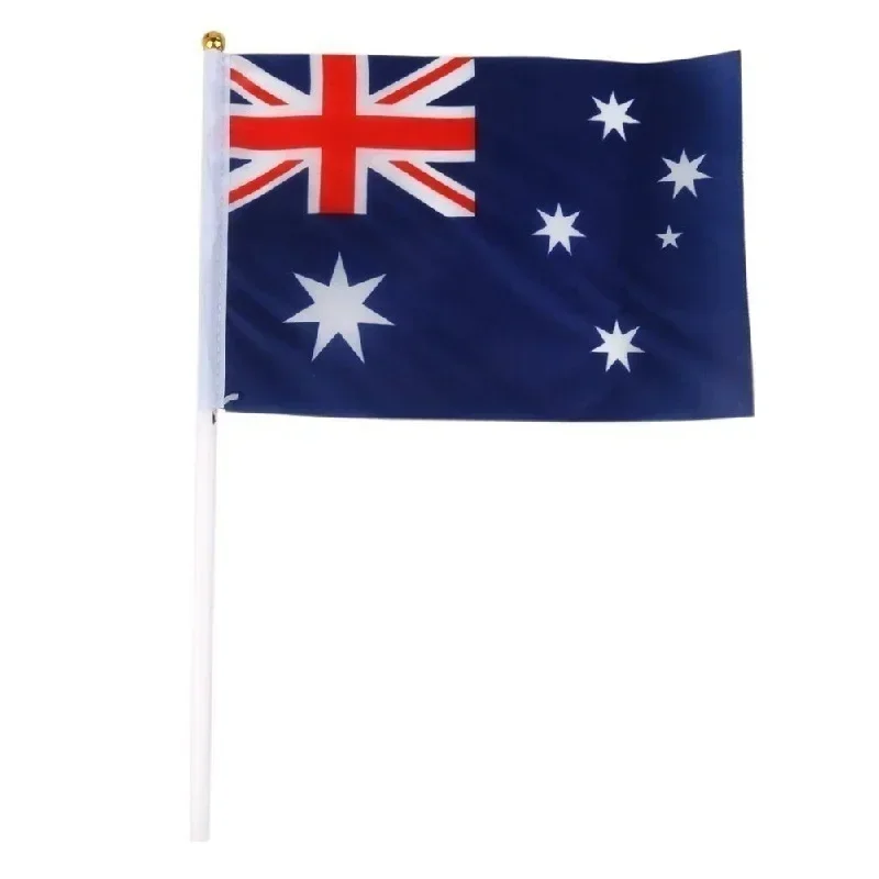 New Hand Held Mini Flag Waving Australian National Flags Plastic Poles 21 X 14cm Australia Flag Home Decoration Supplies