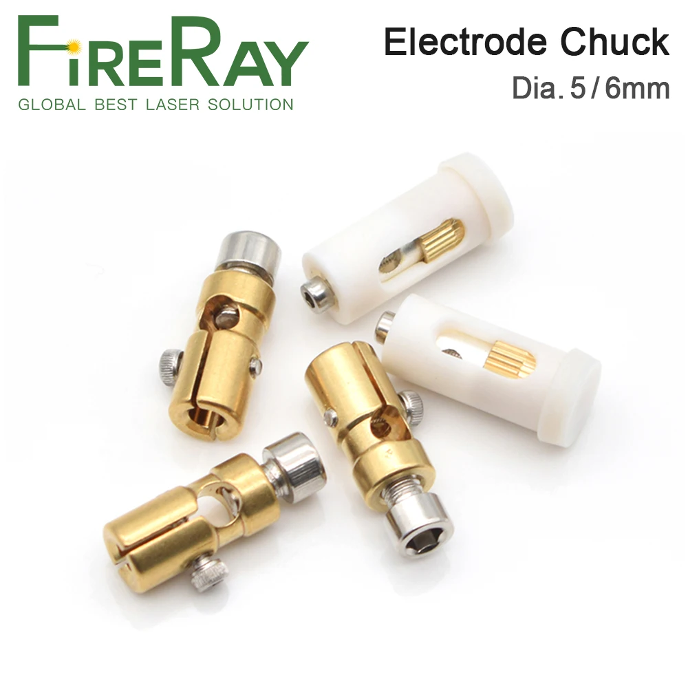 FireRay Brass Joint Inner Dia.5mm 6mm Electrode End Chuck For Xenon Krypton Lamp YAG Laser Welding Machine