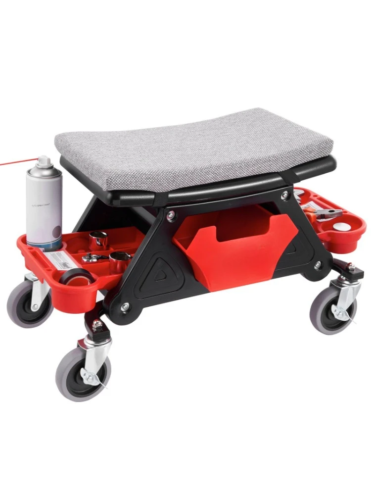 Mechanic Stool, 300 lb Capacity Rolling Mechanic Seat with 4