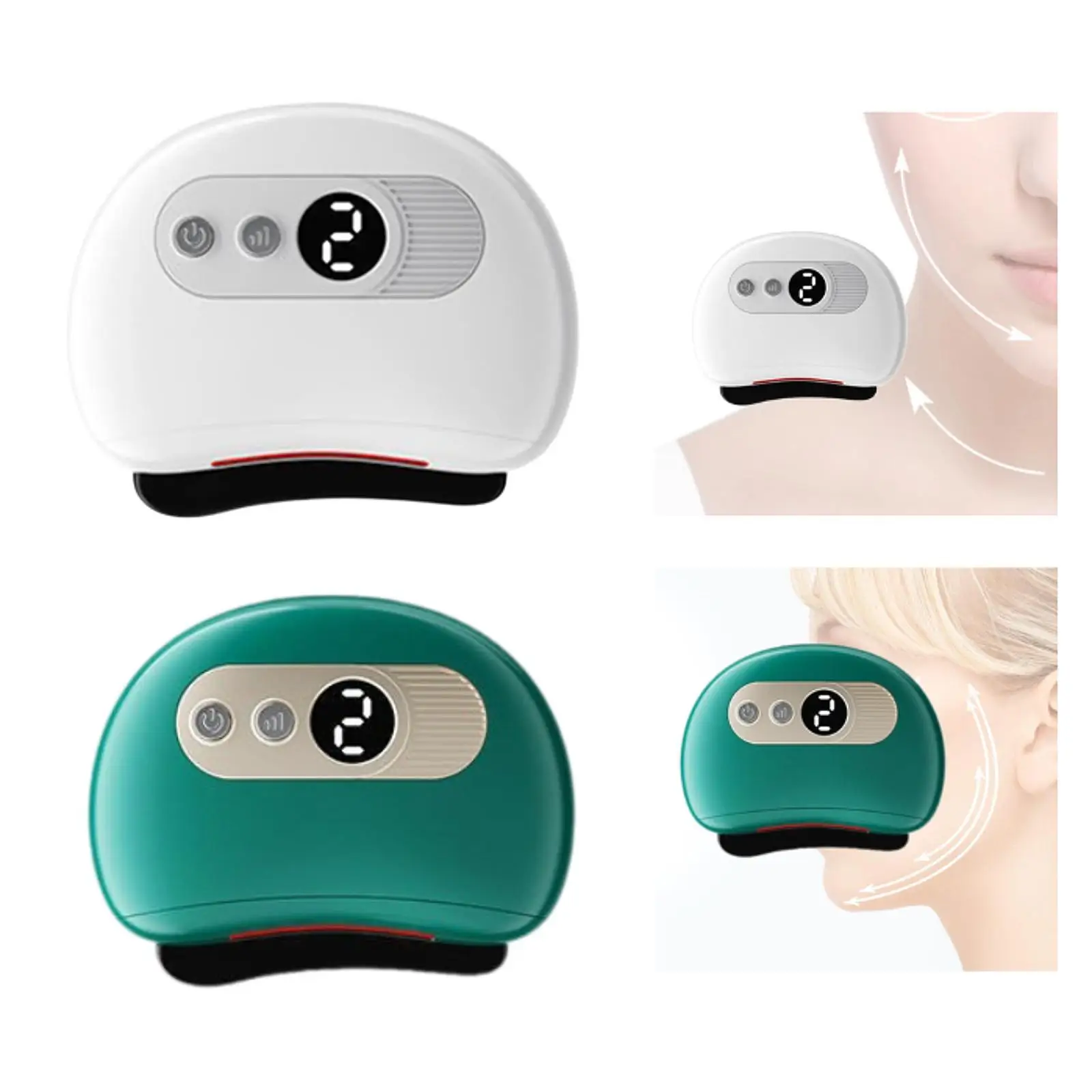 

Gua Sha Facial Tool with Heat Vibration Electric Scraping Massager Adjustable 9 Gears for Home Spa and Travel
