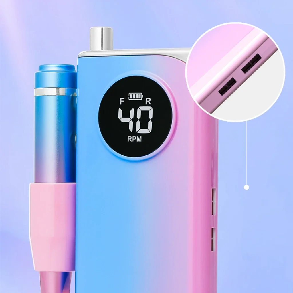 Perceuse à ongles sans fil portable, marque privée, 40000 tr/min, sans balais, lime électronique, outils de manucure