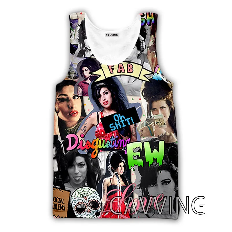 CAVVING 3D Printed  Amy Winehouse Tank Tops Harajuku Vest Summer Undershirt Shirts Streetwear for Men/women H01