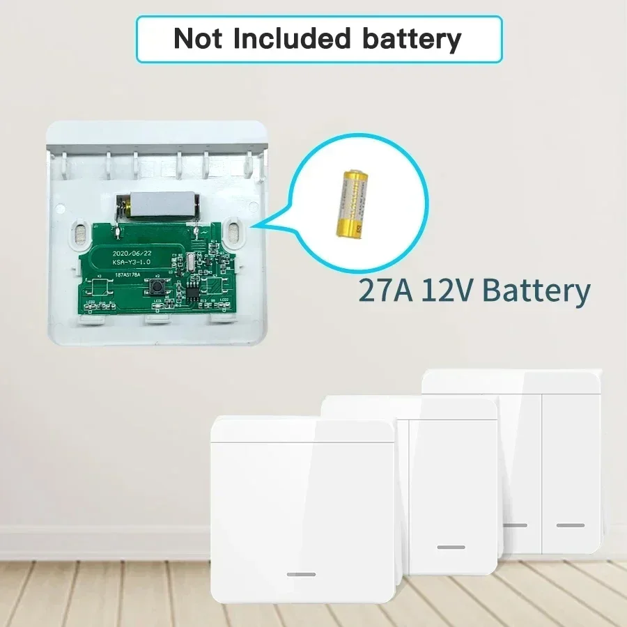 TNCE RF433 Relay Interruptor Mini Remote Control 433Mhz Wireless Wall Switch 1/2/3 Gang Wall Panel Switch Led Lamp Fan Smart image 4