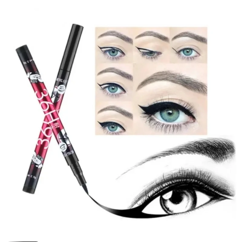 Schwarzer flüssiger Eyeliner bilden wasserdichten Eyeliner-Bleistift 36h langlebiger flüssiger Eyeliner-Stift schnell trocknend, kein blühendes Make-up-Werkzeug