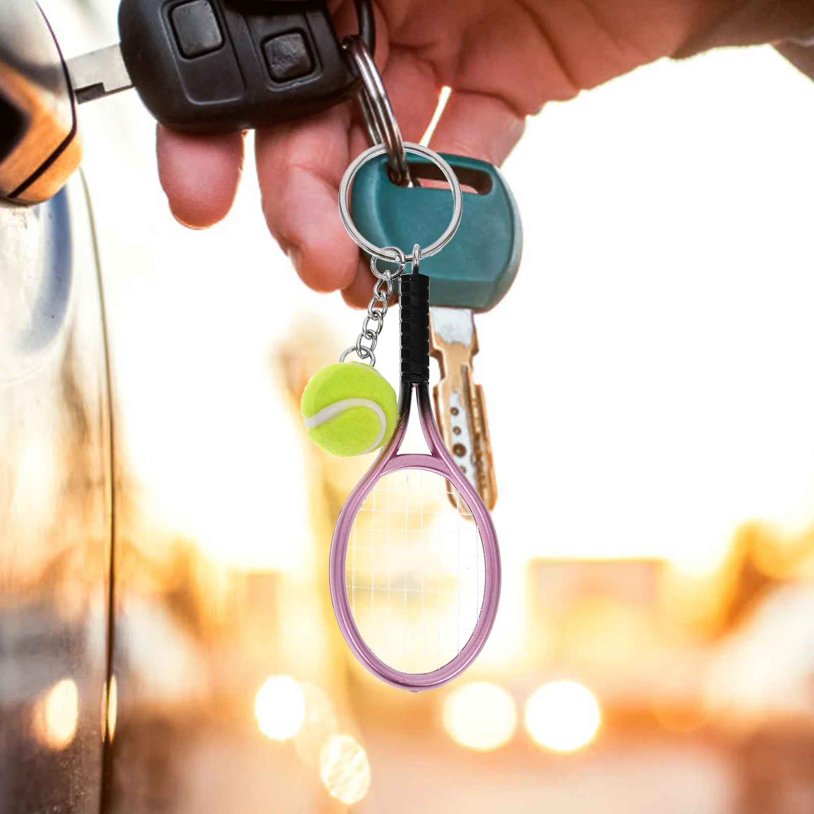 

3Pcs Multi-Function Tennis Key Rings Portable Ornaments Decorative Bag Accessories Creative Design Strong 3D Key Chain