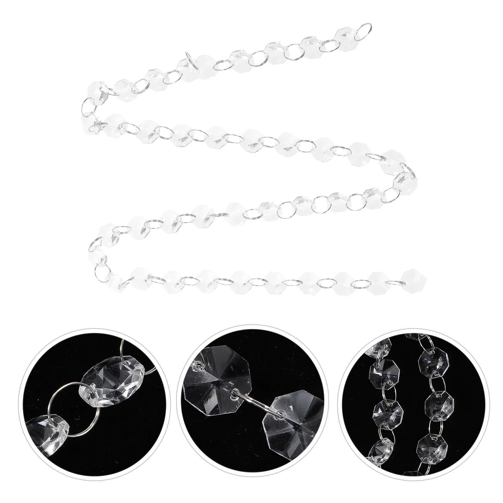 

5Pcs Crystal Beads Curtain Adjustable Hanging Beaded Curtains Indoor Screen Partition Doorway Decoration Window