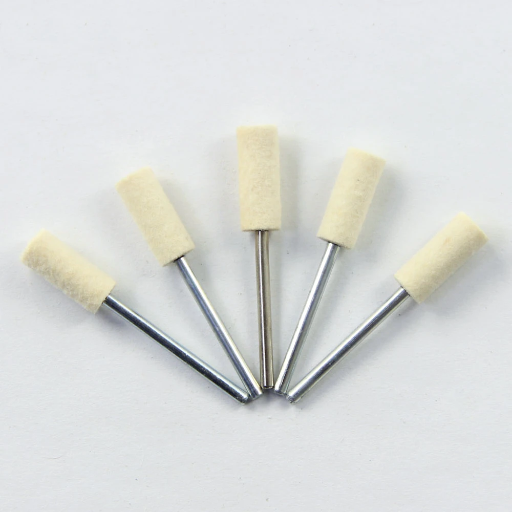 DTP-A6 6*15MM Dental Cylinder Polishing Brush Wool Felt Bobs & Burs Polisher Grinding Buffing 5pcs Dentistry Rotary Tool