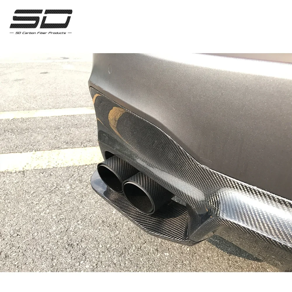 For 5 series 3 D Style Dry Carbon Fiber Rear Bumper Diffuser  Rear Lip Rear Bumper Corner For 5 Series G30 G38