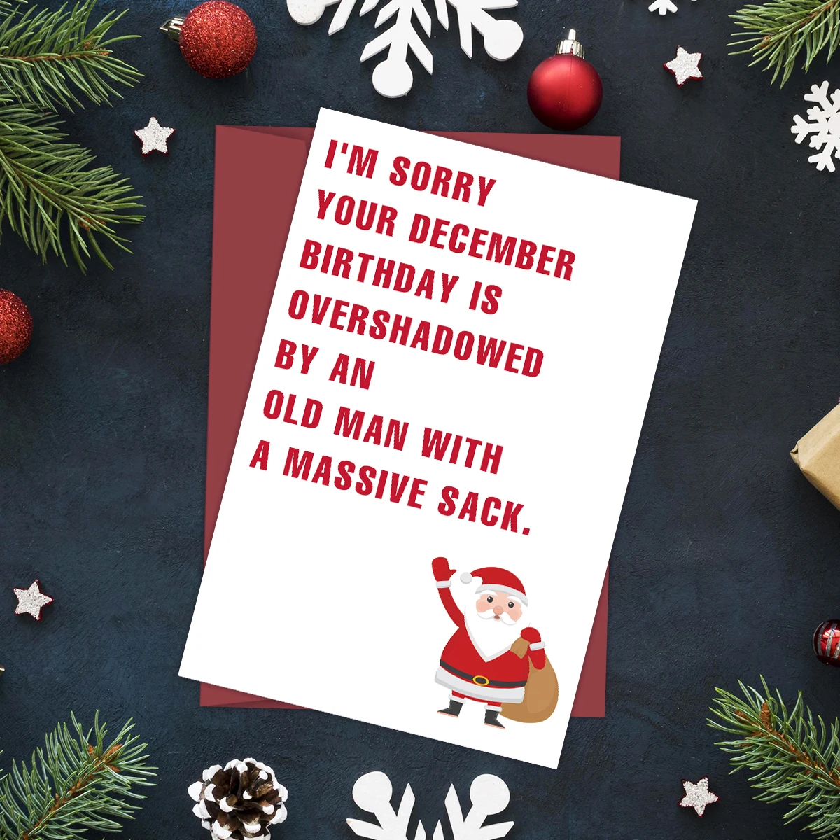 بطاقة عيد ميلاد مضحكة في ديسمبر للنساء والرجال، بطاقة عيد ميلاد سعيد لعطلة عيد الميلاد للأصدقاء، بطاقات هدايا عيد الميلاد المريحة #3