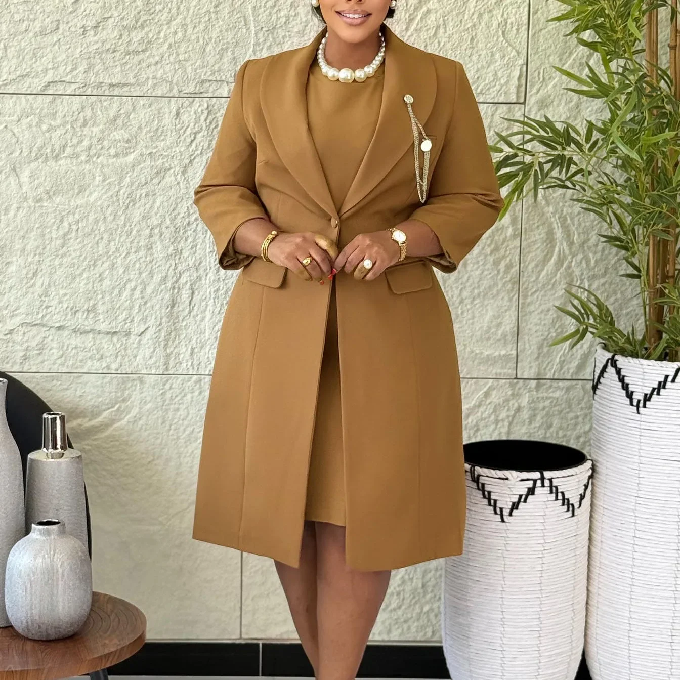 

Dashiki African Dresses for Women Elegant African Women Long Sleeve Spring Autumn Polyester Party Evening Dress with Inner