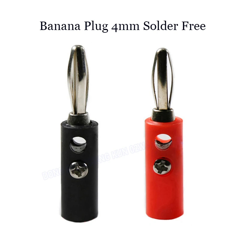 

5 PCS Black Red 4mm Banana Plug Connector Audio Speaker Horn Wiring Post Solder-Free Connector Lantern Multimeter