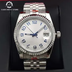 36mm Sapphire Glass Watch, Stainless Steel Water Resistant, Transparent Case Back, Men's New Casual Business Watch