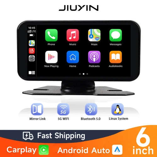 Radio Universal para coche de 6 pulgadas, CarPlay inalámbrico, Android, Auto, Multimedia, navegación GPS, reproductor de vídeo, pantalla táctil portátil, Bluetooth, AUX carplay inalámbrico auto
