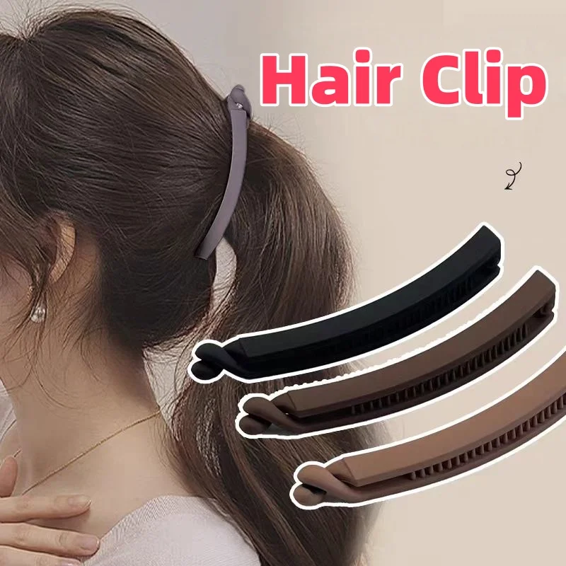 Neue einfache Haarspange Pferdeschwanzhalter matt solide modische minimalistische Haarklammer kein Slip Pferdeschwanz Clip Haarschmuck Frauen