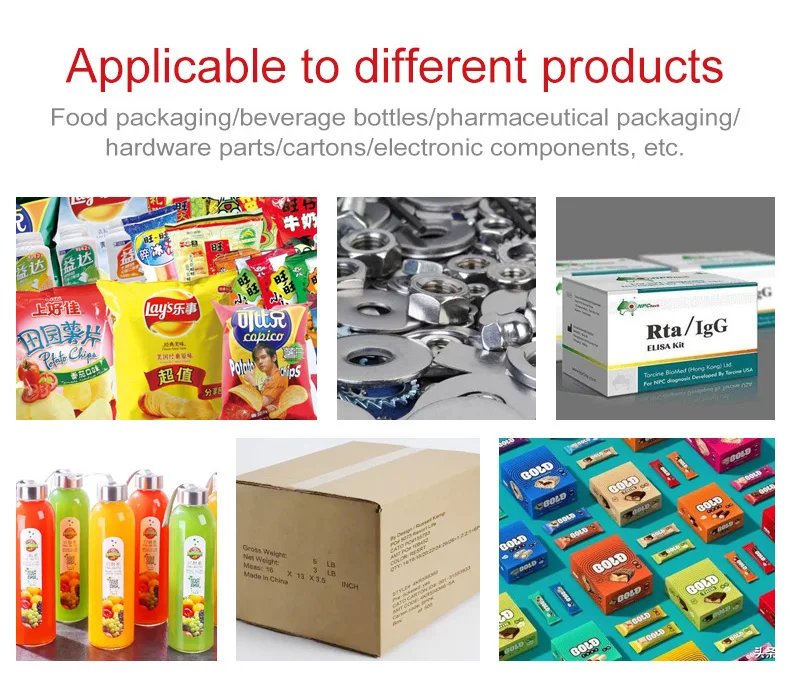 جودة عالية شبه أوتوماتيكية مع آلة طباعة الملصقات النافثة للحبر منخفضة الخسارة لزجاجة الأكياس البلاستيكية