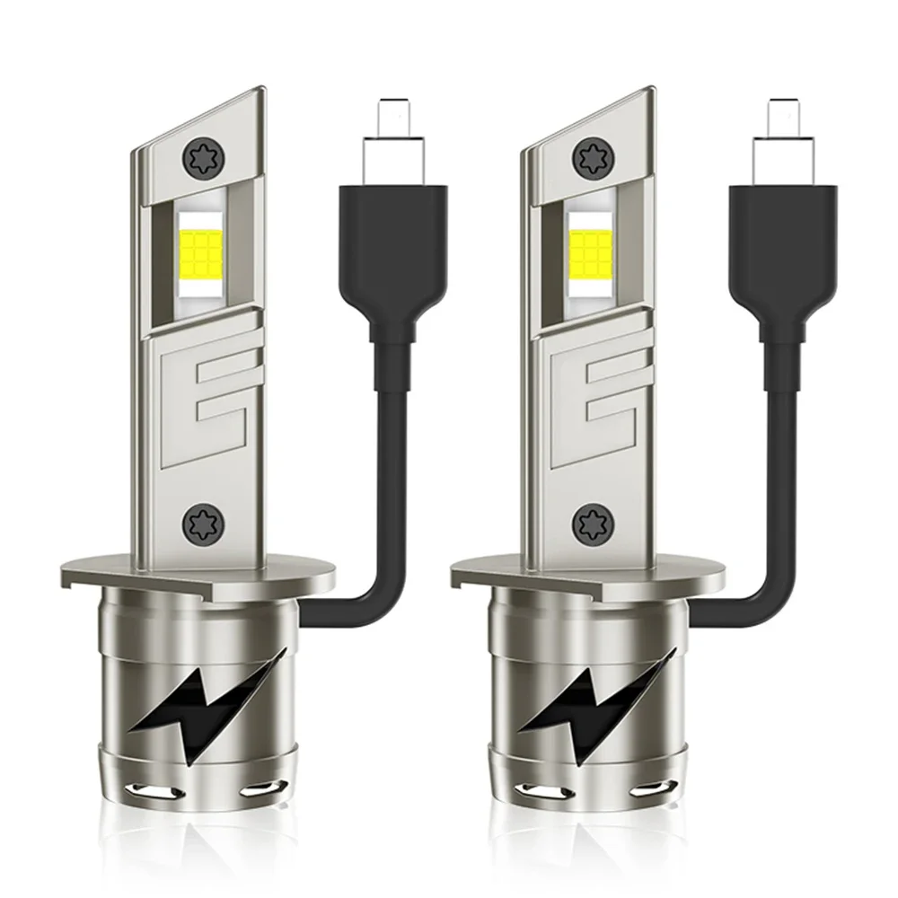 

2pcs H1 LED Headlights 16000LM 6000K 38W 16PCS 3570 CSP High Beam Turbo Fan Auto Light 1: 1 Mini LED Bulb DC12V +600% Bright