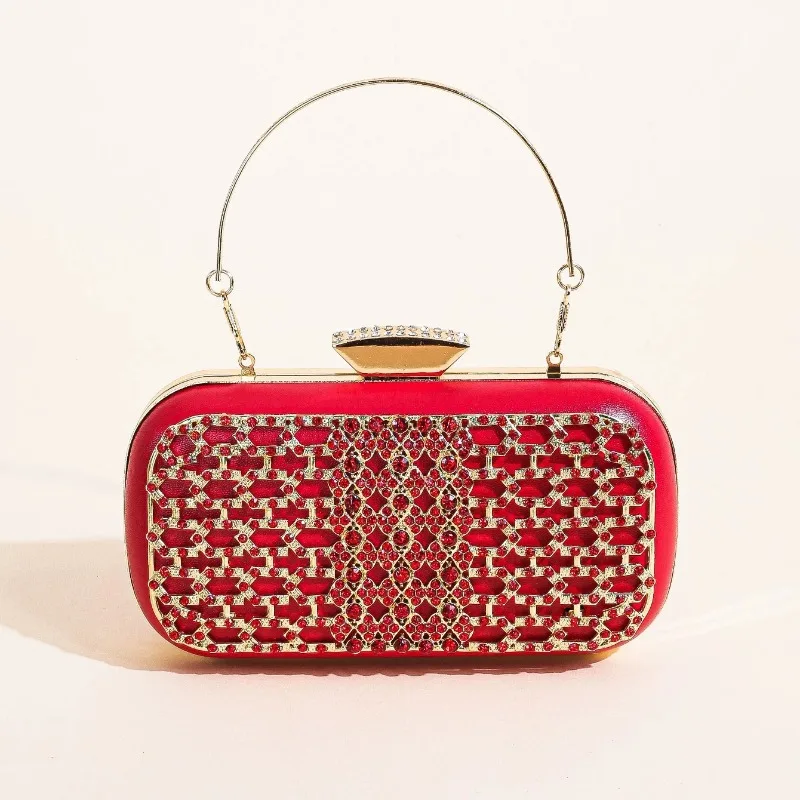 

New in Palace Style Luxury Evening Bags Women's Retro One Side Rhinestone Diamond Hand Bag Vintage Banquet Cocktail Clutch