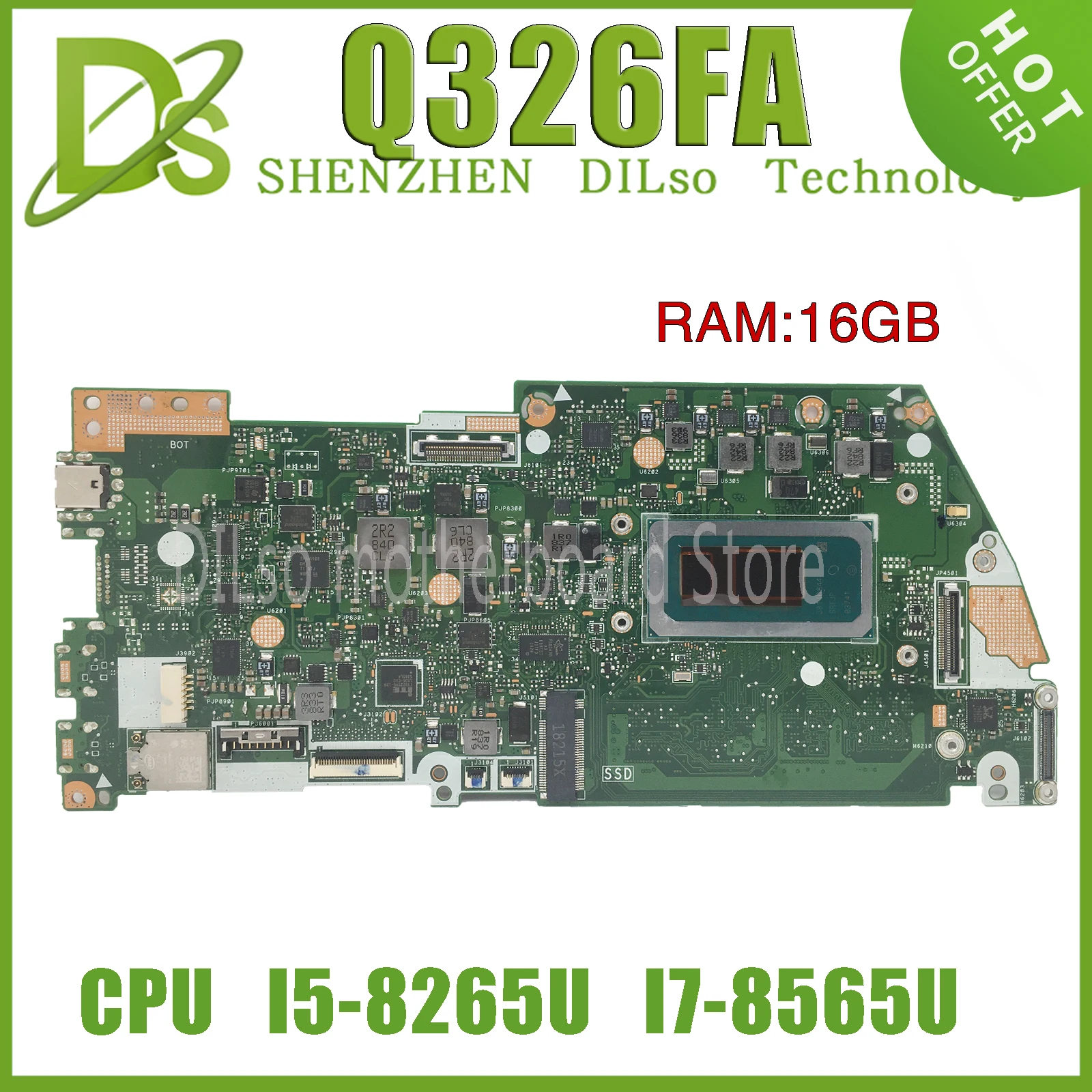 

KEFU Q326FA Mainboard For ASUS Q326 Q326F Q326FA Laptop Motherboard With i5-8265U i7-8565U CPU 16GB 8GB RAM 100% Working Well