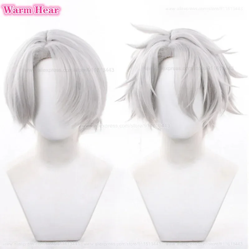 لعبة HSR Phainon الاصطناعية قصيرة 32 سنتيمتر فضي رمادي تأثيري أنيمي مقاومة للحرارة الشعر هالوين حزب الباروكات CXG7;L;87;KH;8