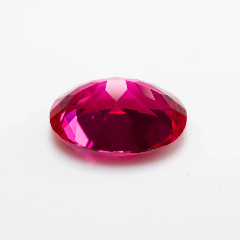 Lab Grown Ruby Rubellite Color Oval Shaped Extremely Shiny Quality Advanced Charms Jewelry Rings Earrings Making Certificate