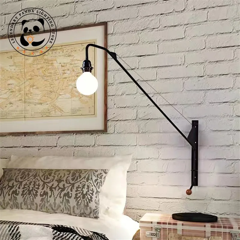 

American Industrial Wall Light Long Arm Swing Decoration Home Sconces Interior Kitchen Bedroom Living Room Sofas Light Fixtures