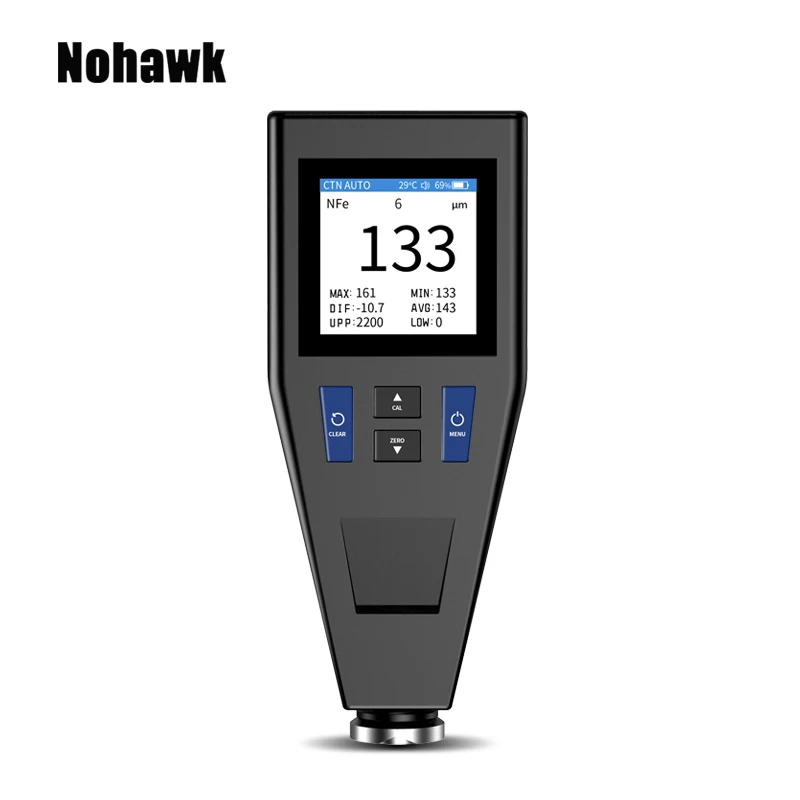 Paint Measuring Instruments Thickness Gauge for Car 0.1um Fe & NFe Electroplate Metal Coating with Color Screen Backlight