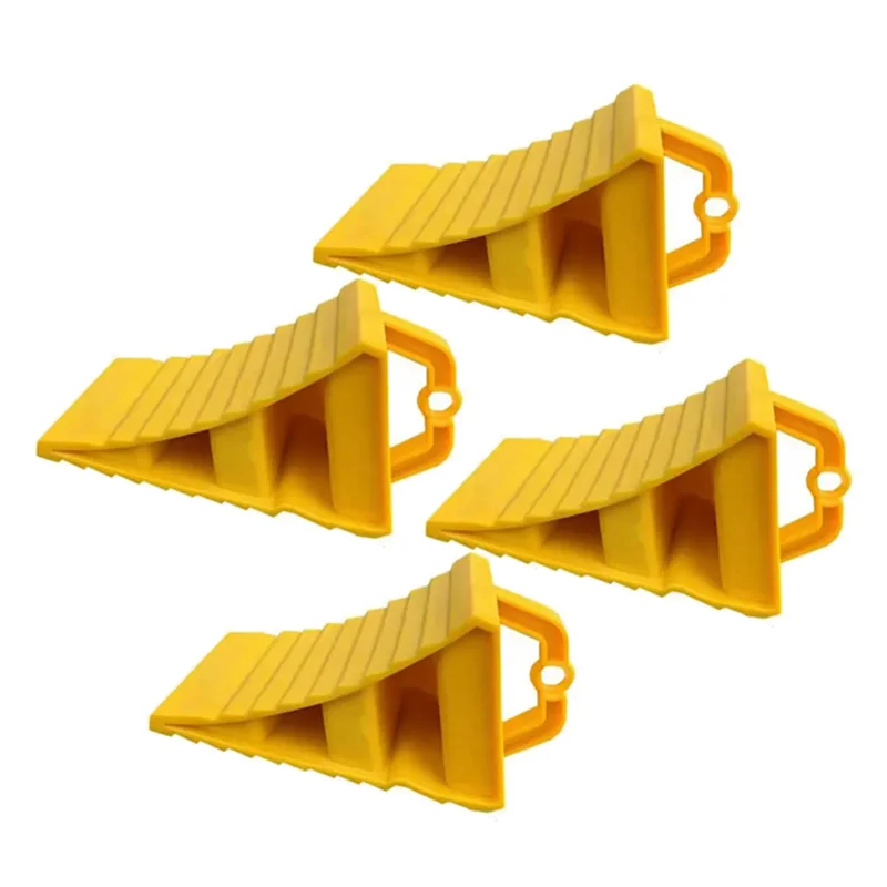 

4Pack Portable Wheel Chock With Handles Vehicle Car Truck Wheel Anti-Slip Plastic Base Tire Support Pad