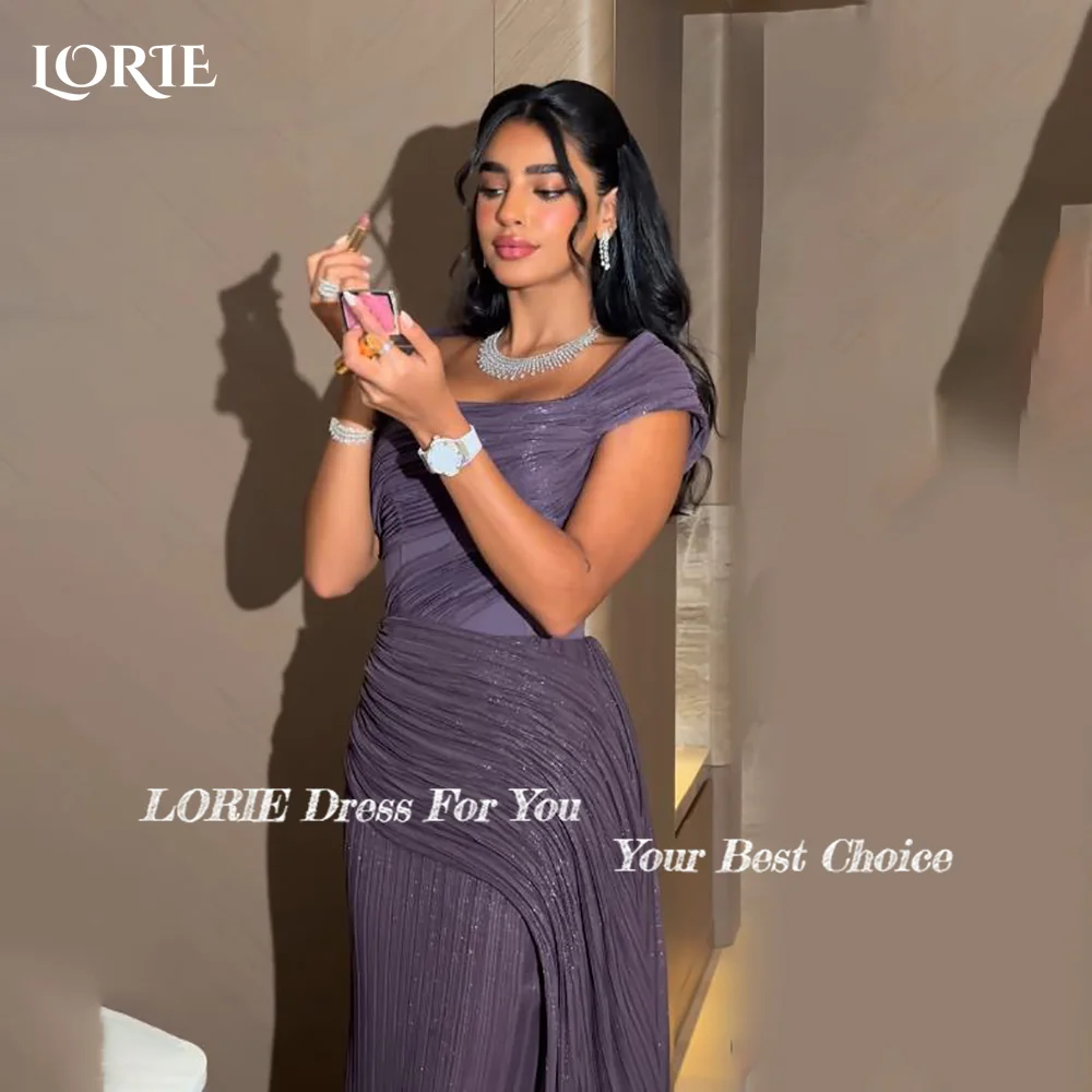 LORIE Moslim Hoge Kraag Avondjurk A-lijn Uitlopende Mouwen Bobycon Galajurk Lange Mouw Feestjurk Aangepaste Brithdays Jurk