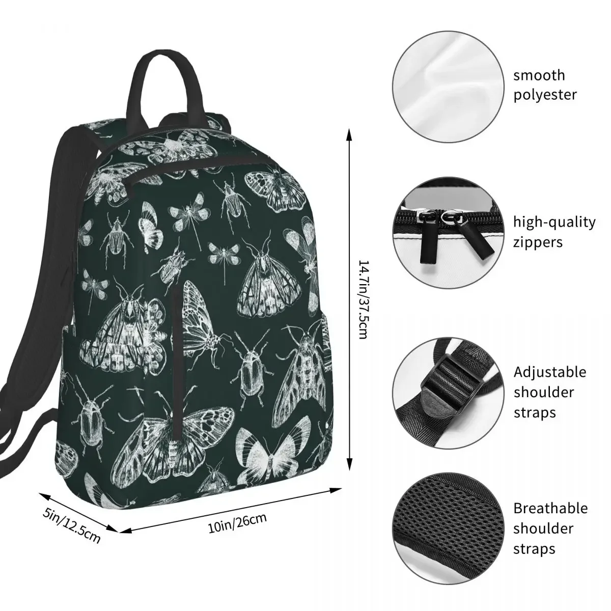 Bug Themed With Insect Patterns Backpack Student BookBag Kids School Bag Laptop Shoulder Bags Men Women