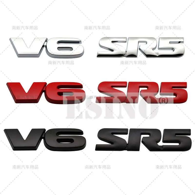 

Car Styling V6 SR5 3D Metal Alloy Adhesive Emblem Rear Trunk Badge Fender Sticker Body Decal for Toyota Tacoma 4Runner Sequoia