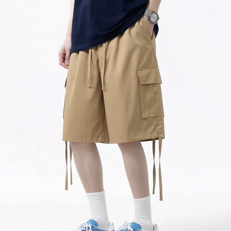 

Japanese Streetwear Men Cargo Shorts Summer Casual Baggy Multi-Pockets Shorts Man High Street Fashion Loose Overalls Shorts Male