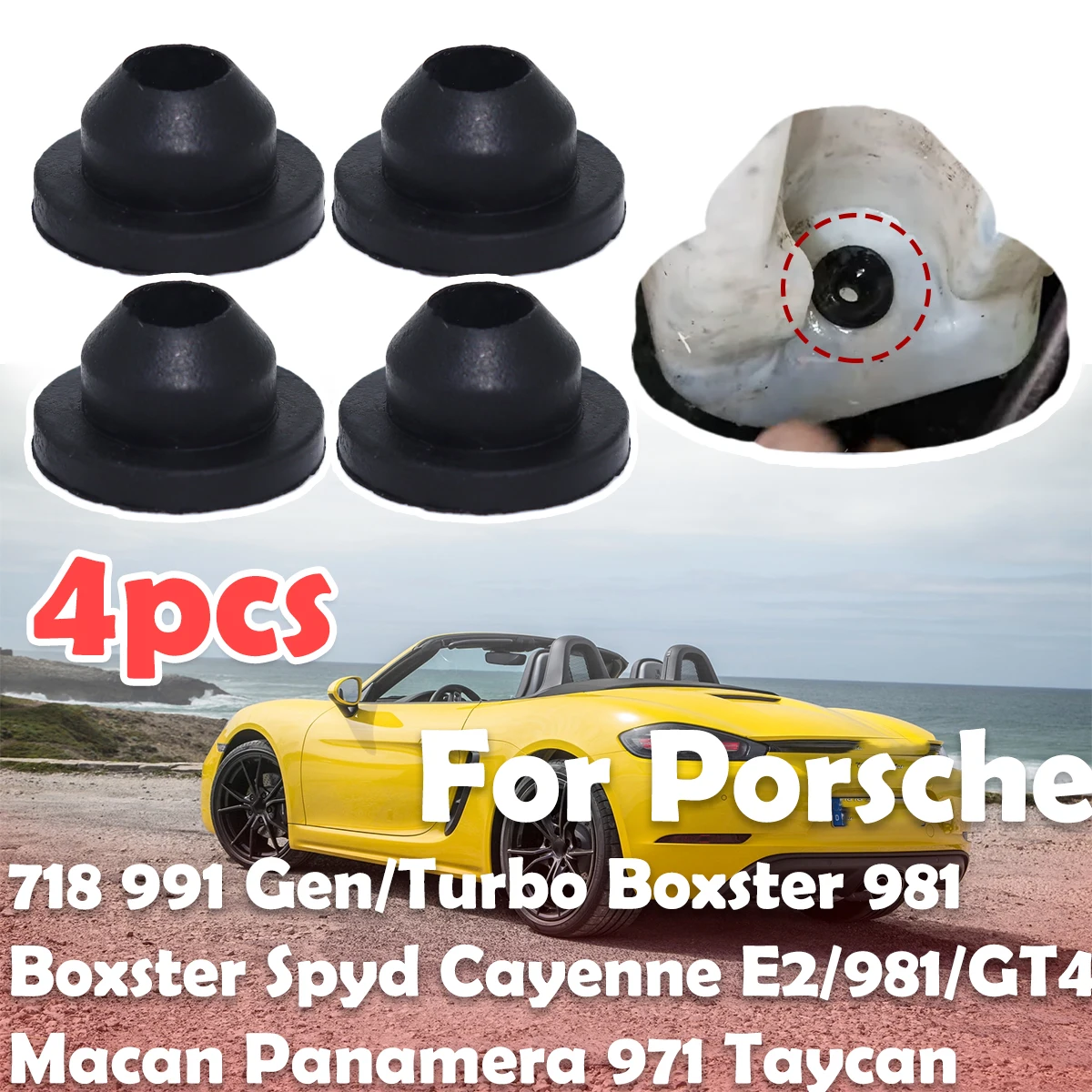 4X Windscreen Washer Headlight Pump Seal Water Reservoir Gasket Grommet Mount Rubber Bung Cap Clip Plug For Porsche Cayenne 991