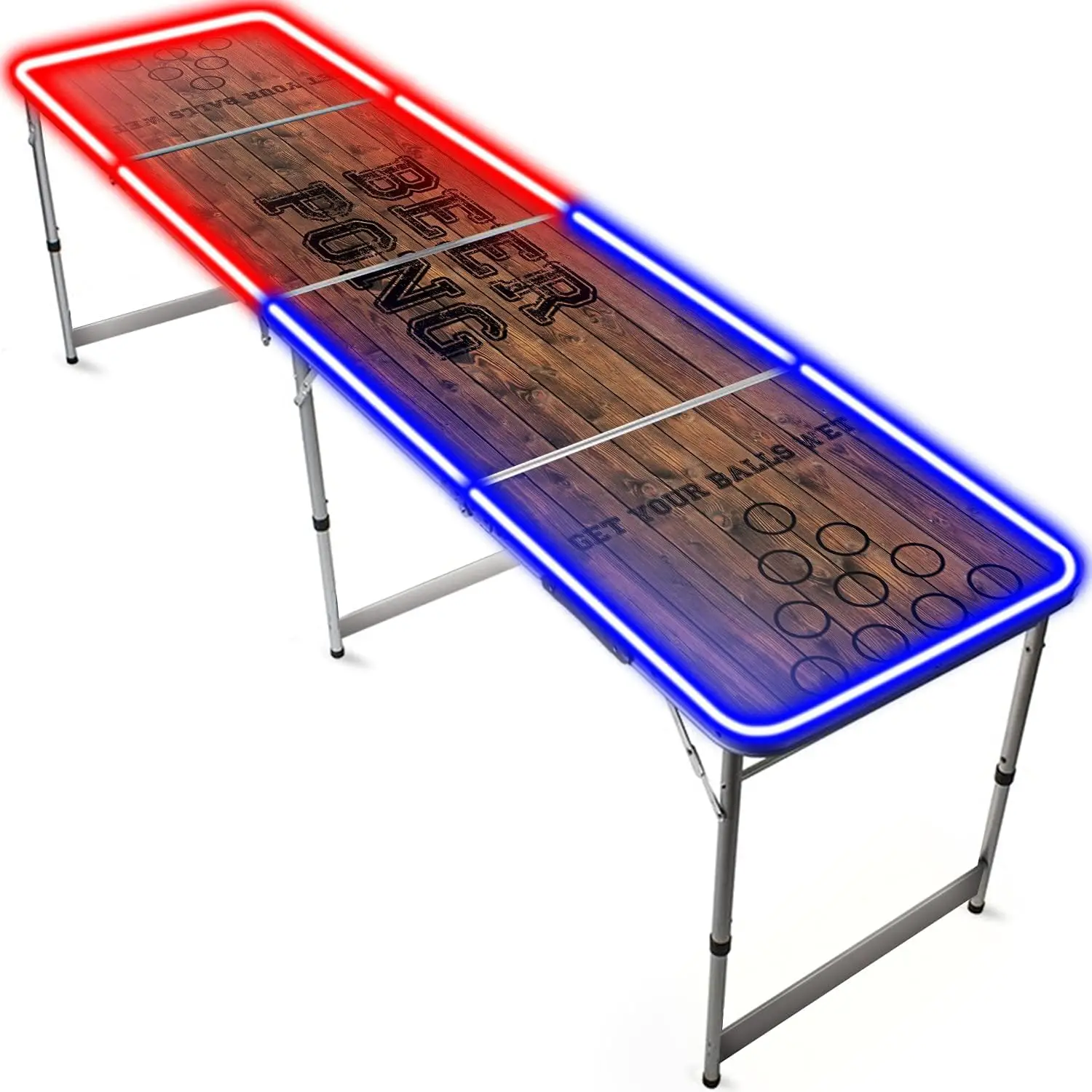 Party Drinking Game Custom LED Folding Portable Beer Pong Table with Lights for Beer Pong Set for College Dorm Room for