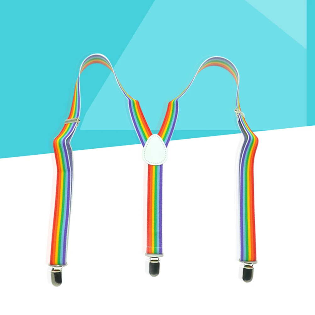 

Rainbow Suspenders Elastic Clip Adjustable Y Shape Strap for Men Women Pants Jeans Shorts Formal Wear Unisex Fashion