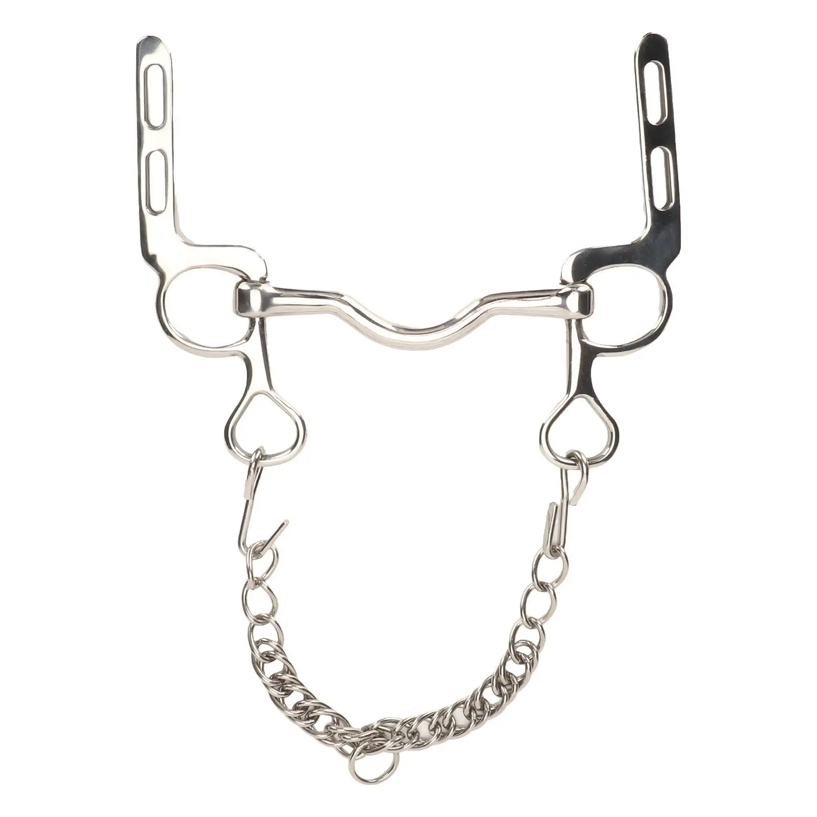 Stainless Steel for horse Mouth Bit - Rustproof, Easy Control with Roller, Hook & Chain for Farm Pets