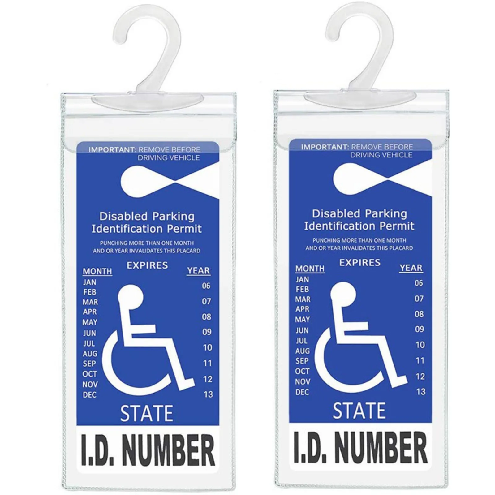 Handicap Placard Holder Disabled Parking Permit Sign Protector Universal Easy To Install Car Visor Auto Card Clip With Pen Holde