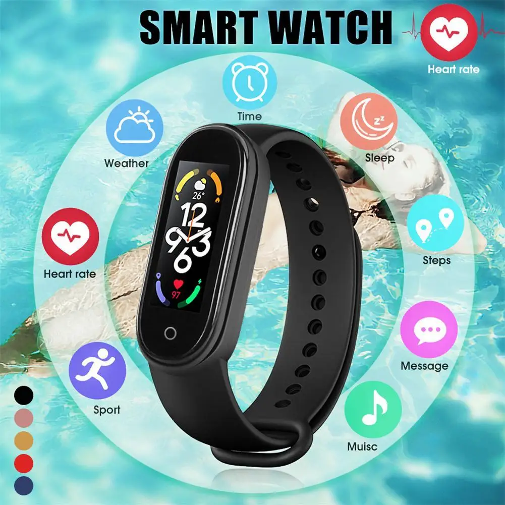 Montre intelligente de sport étanche pour hommes et femmes, fréquence cardiaque, surveillance de la pression artérielle, bracelet de fitness pour Android et IOS