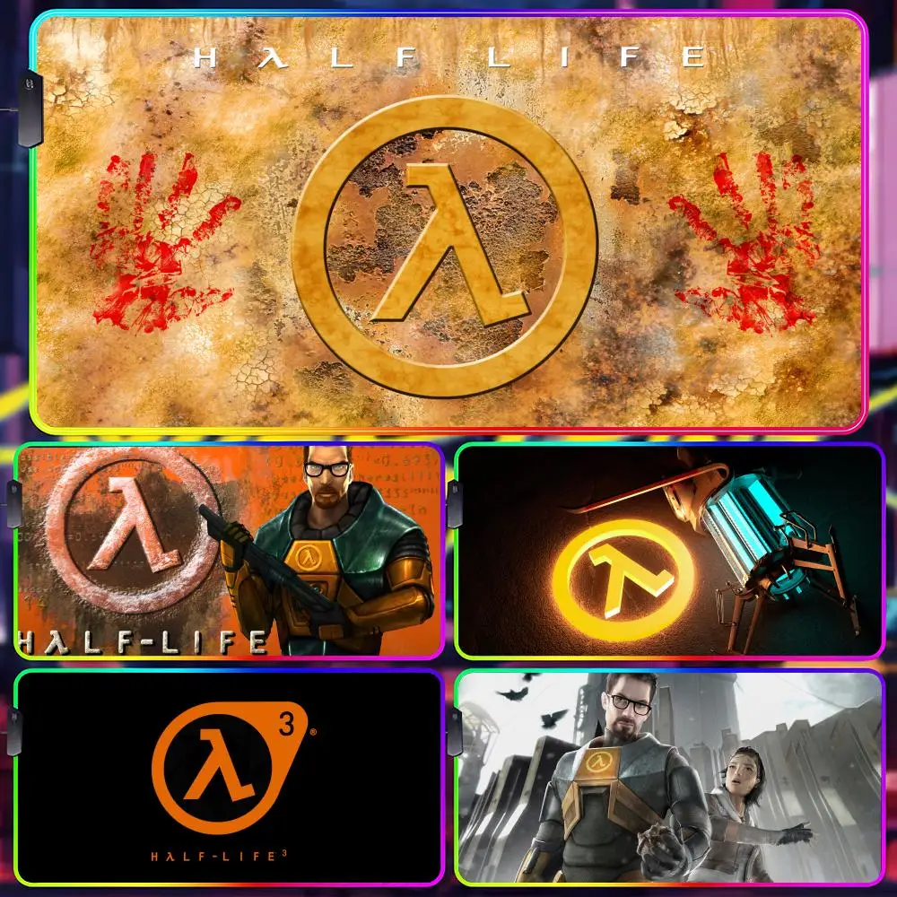 

Half Life Large Mouse Pad Gamer Luminescence Led Mouse Pad Gaming Table Rgb Deskmat Keyboard Pc Mousepad