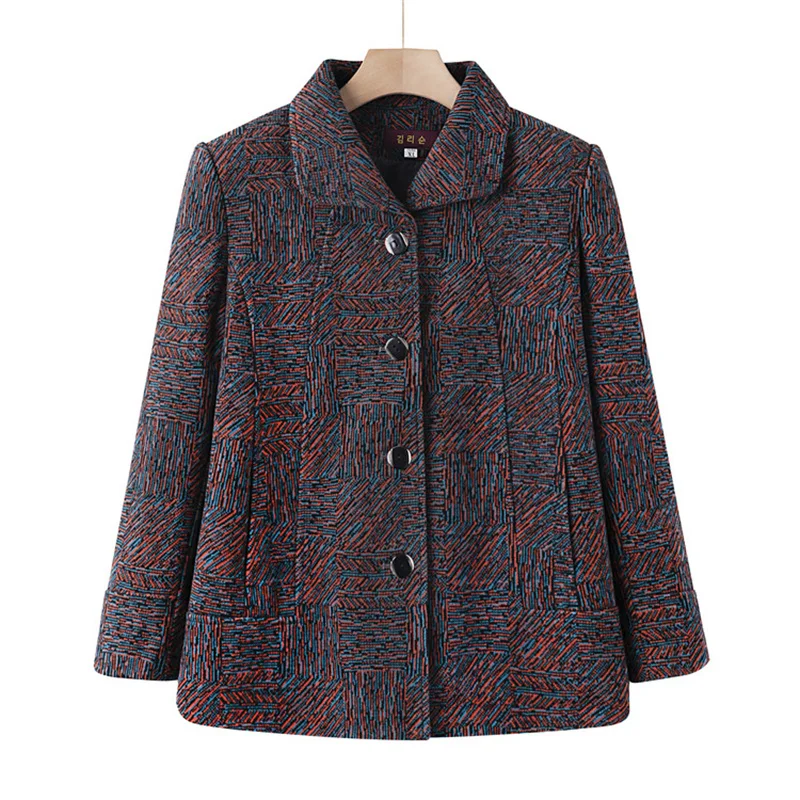 Winter Coats For Women New Retro Style Woolen Jacket Female Lapel Single-breasted Wool Outerwears Middle Aged Mother Coat