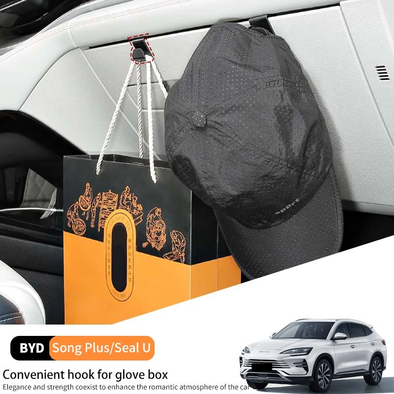 

For Byd Song Plus Seal u/Pro Dmi Ev Car Hooks Portable Internal Interior Storage Organizer Holders Strong Load-Bearing Capacity