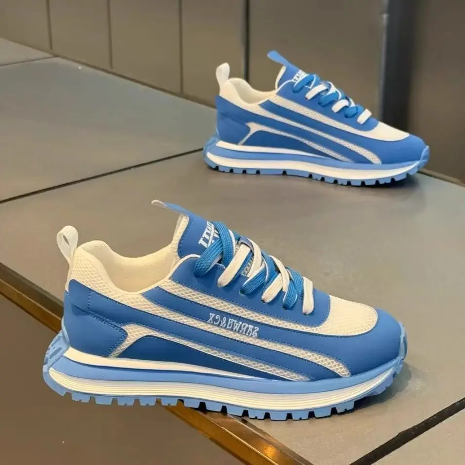 

New spring and summer breathable mesh sports casual shoes, lightweight soft sole, dad shoes with height increase