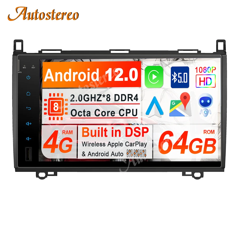 

Android 13 Carplay автомобильный радиоприемник GPS для Mercedes Benz Sprinte B200 Vito Viano W469 авторадио навигация головное устройство стерео мультимедиа