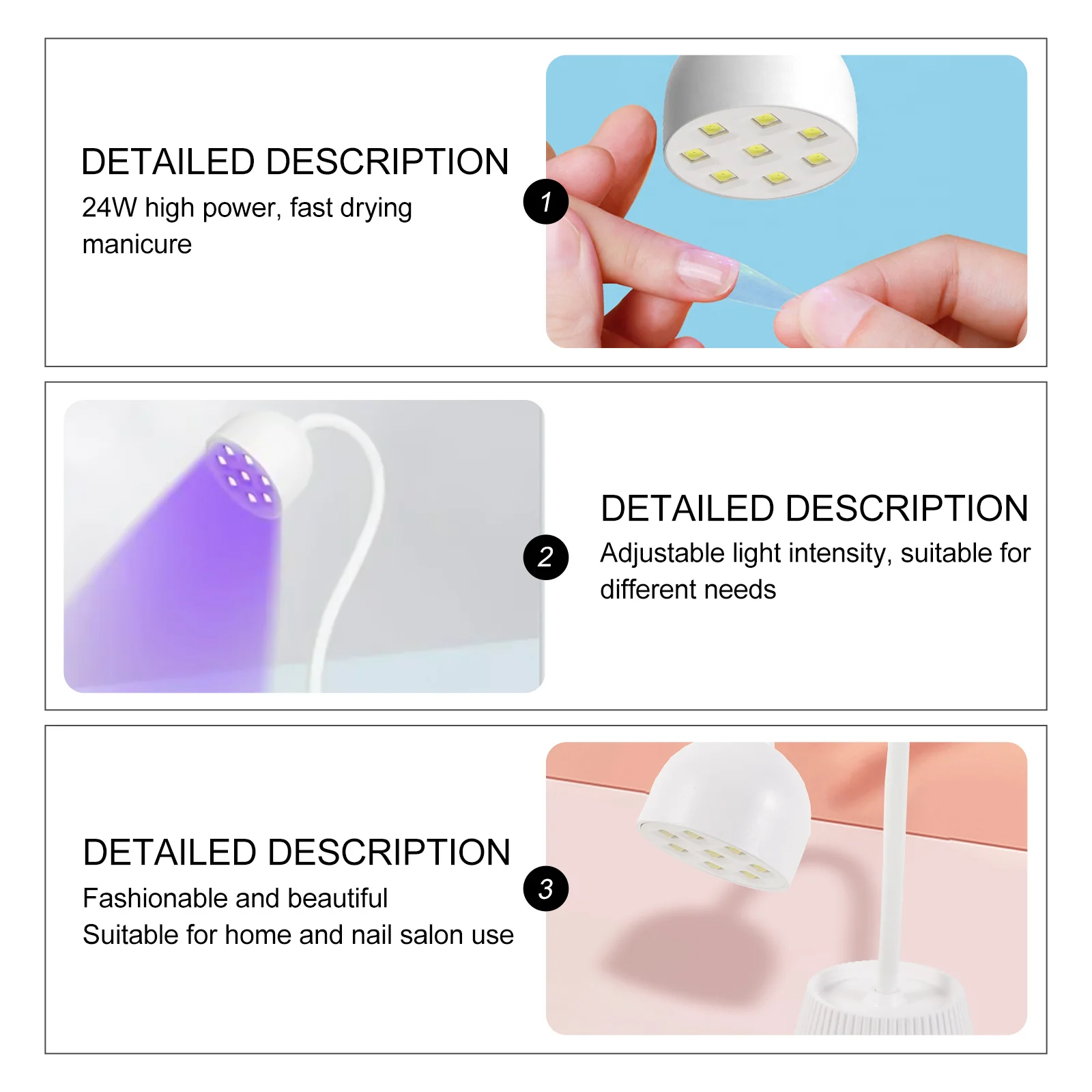 

Gel Nail LED Lamp Gooseneck 360 Degree Bendable High Power Quick Drying Easy to Use for Manicure Gooseneck for Nails