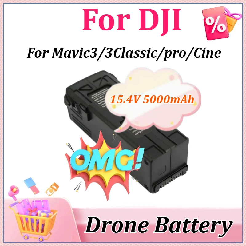 

15.4V 5000mAh Upgraded Intelligent Flight Battery Long Flight Time​ for DJI Mavic3/pro/3Classic/Cine High Capacity Drone Battery
