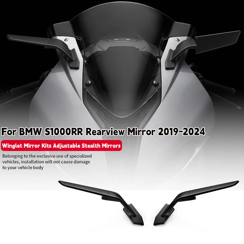 

S1000RR Rearview Mirror For BMW S1000RR 2019 2020 2021 2022 2023 Stealth Sport Winglet Mirror Kits Adjustable Stealth Mirrors