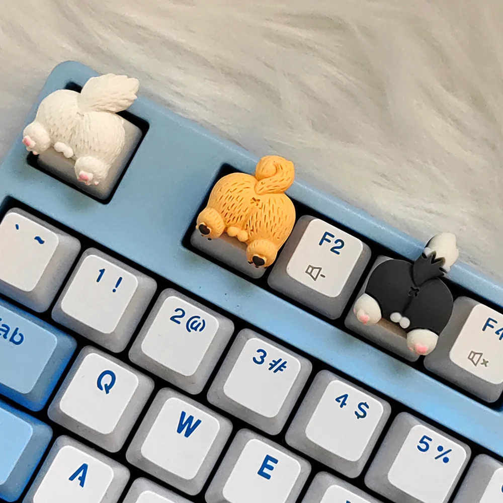 Corgi Hip Personalized Key Cap Cross Shaft Mechanical Keyboard Special ESC 3D Cute Dog Butt Replacement Decoration