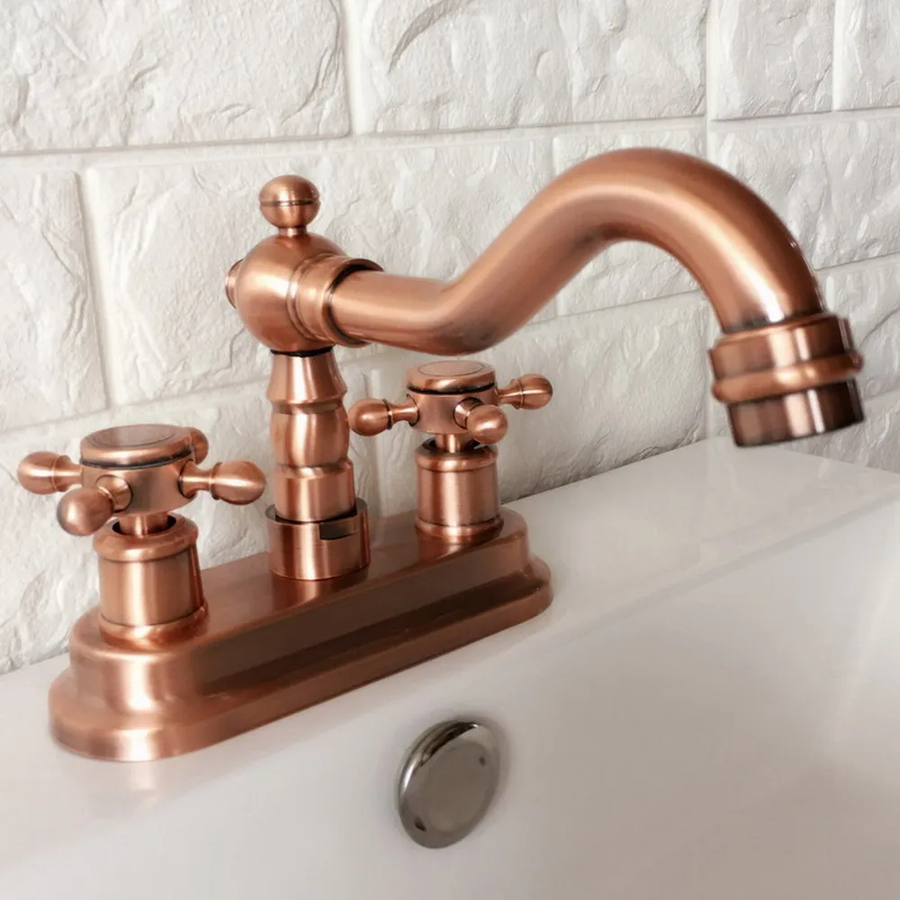 Deck Mounted Antique Red Copper Brass 4